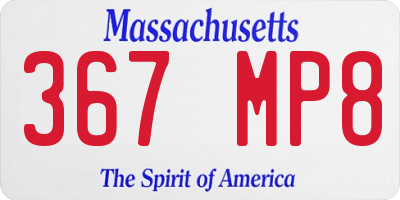 MA license plate 367MP8