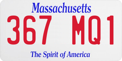 MA license plate 367MQ1