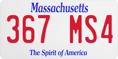 MA license plate 367MS4