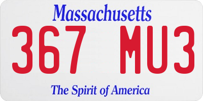 MA license plate 367MU3