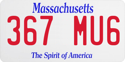 MA license plate 367MU6