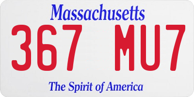 MA license plate 367MU7