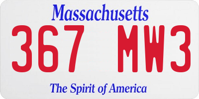 MA license plate 367MW3