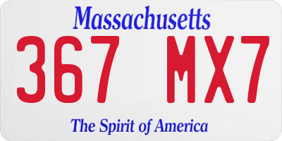 MA license plate 367MX7