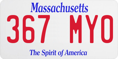 MA license plate 367MY0