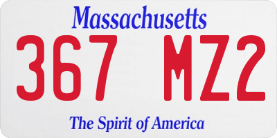 MA license plate 367MZ2