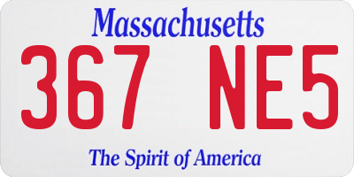 MA license plate 367NE5