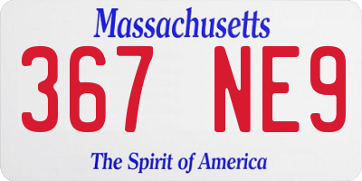 MA license plate 367NE9