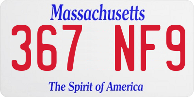 MA license plate 367NF9