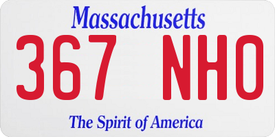 MA license plate 367NH0