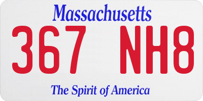 MA license plate 367NH8
