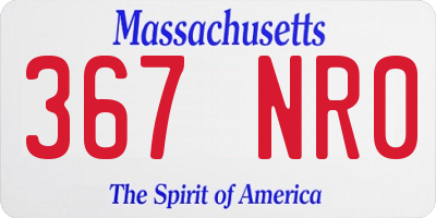 MA license plate 367NR0