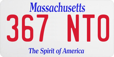 MA license plate 367NT0