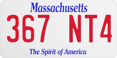 MA license plate 367NT4