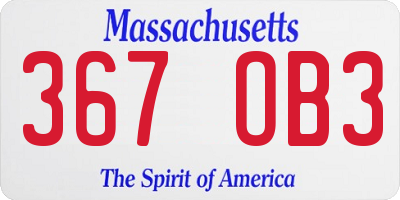 MA license plate 367OB3