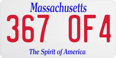 MA license plate 367OF4