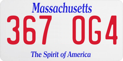 MA license plate 367OG4