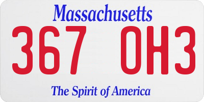 MA license plate 367OH3