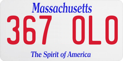 MA license plate 367OL0