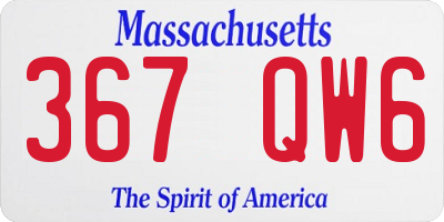 MA license plate 367QW6