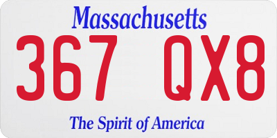MA license plate 367QX8