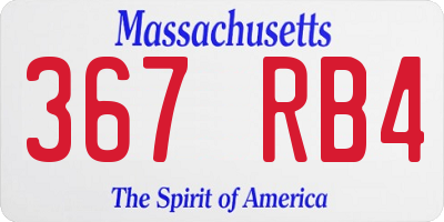 MA license plate 367RB4