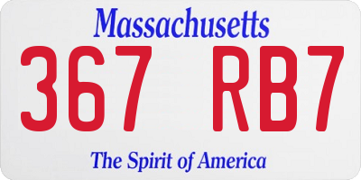 MA license plate 367RB7