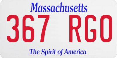 MA license plate 367RG0