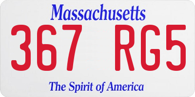 MA license plate 367RG5