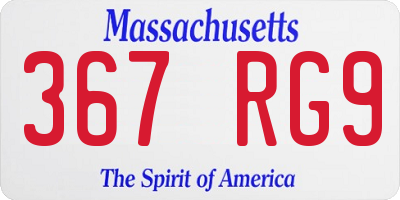 MA license plate 367RG9
