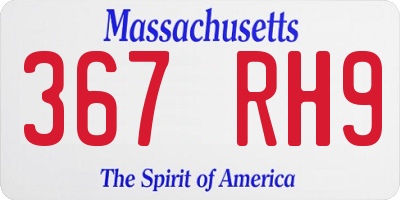 MA license plate 367RH9