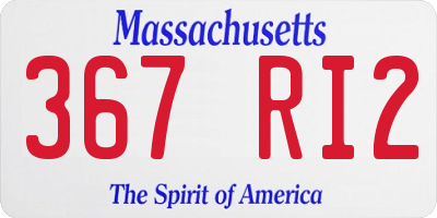 MA license plate 367RI2