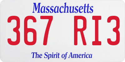 MA license plate 367RI3