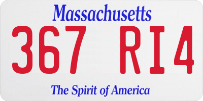 MA license plate 367RI4