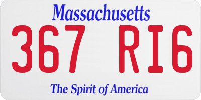 MA license plate 367RI6