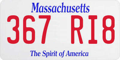 MA license plate 367RI8