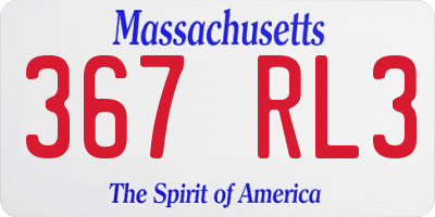 MA license plate 367RL3