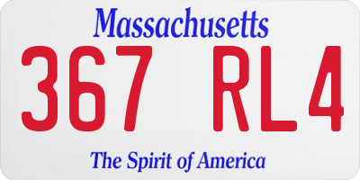 MA license plate 367RL4