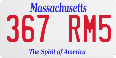MA license plate 367RM5