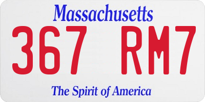 MA license plate 367RM7