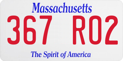 MA license plate 367RO2