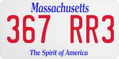 MA license plate 367RR3