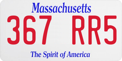 MA license plate 367RR5