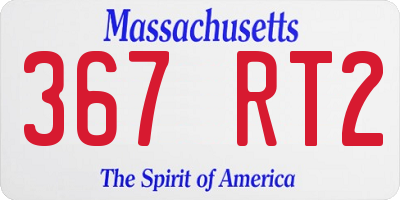 MA license plate 367RT2