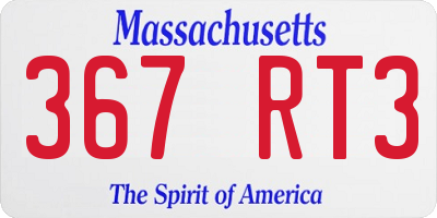 MA license plate 367RT3