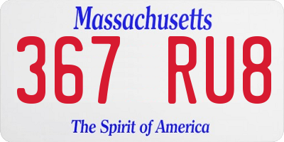 MA license plate 367RU8