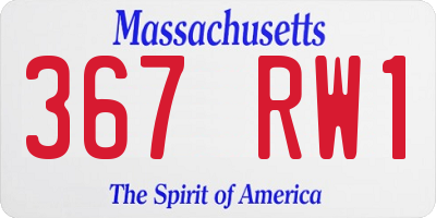 MA license plate 367RW1