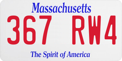 MA license plate 367RW4