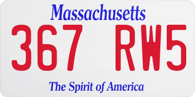 MA license plate 367RW5