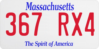 MA license plate 367RX4